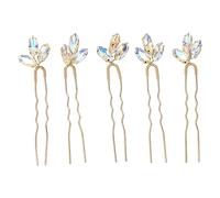 Crystal Flower Hair Pins Elegant Retro Shiny Rhinestone Hair Piece for Wedding Party Bouquet