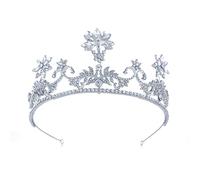 Crystal Flower Headband For Rhinestone Crown Hairband Vintage Metal Hair Hoop Princess Headpieces Bridal