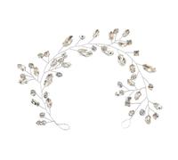 Crystal Flower Vine Headband Tiara Crown for Women Bride Flower Girls Rhinestone Elegant Floral Leaves Branch Crown Wedding Engagement Valentine's Day Anniversary Hair Accessories Jewelry(Silver)