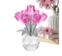 Crystal Flowers,3D Romantic Glass Artificial Rose Home Decor,Crystal Valentine Flower | for Wife Mother Sister Daughter Family Holiday Ceremonies Special Occasions Blessings New Year Party