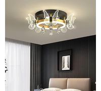 Crystal Flush Mount Ceiling Light LED Dimmable Lighting Decoration Home Mid Century Black Gold Ceiling Light For Dining Room Butterfly Lamp For Living Room Kitchen Island Girl Bedroom