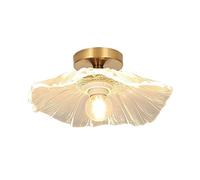Crystal Flush Mount Ceiling Light Vintage Lotus Flower Ceiling Light Nordic Brass Glass Ceiling Lamp Semi Flush Mount Close to Ceiling Light Fixtures for Cloakroom Kitchen Hallway Homestay Porch Entry