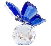Crystal Flying Butterfly With Ball Base Figurine Art Glass Collection Ornament Statue Animal Paperweight