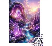 Crystal Forest Stream 1000 Piece Mini Jigsaw Puzzle For Adults Challenge | 52x38cm Cardboard Puzzle Lovers Brain Training Handmade Puzzle Gathering Gift Living Room Decor