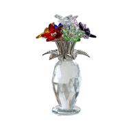 Crystal Forget My Not Flower Figurines with Vase, Seven colors