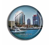 Crystal Fridge Magnets Miami Beach Florida USA Travel Souvenir Funny Sticker for Gift Home Decoration Office Whiteboard