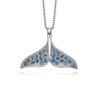 Crystal From Necklace For Women 925 Sliver Dolphin Tail Pendant Crystal Necklace Fashion Jewelry Choker
