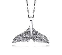 Crystal From Necklace For Women 925 Sliver Dolphin Tail Pendant Fashion Jewelry Choker