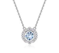 Crystal From Necklaces Fine Jewelry Beating Heart Pendant Necklace Gift For Women Blue