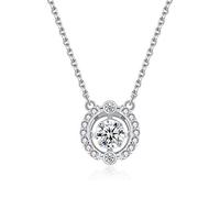 Crystal From Necklaces Women Fine Jewelry 925 Sterling Silver Necklace Beating Heart Pendant Necklace Gift For Women White
