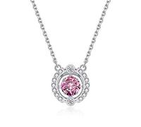 Crystal From Necklaces Women Fine Jewelry Necklace Beating Heart Pendant For Pink