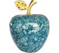 Crystal Fruit Figurine Artificial Glass Fruit - Shaped Paperweight Home Decor Filled with Fake Diamonds Fruits Collectibles Art Crafts Ornament Christmas Eve Gifts for Kids (Blue)