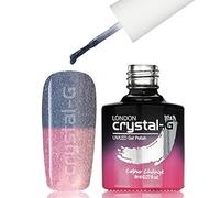 Crystal-G London - TH40 Princess Neptune - Dark Smokey Blue to Mid Pink Lilac Shade - Shimmer Glitter UV LED Soak Off Gel Nail Polish Varnish - Thermal Colour Change Range - 8ml - ***REQUIRE UV/LED LAMP TO CURE DRY GEL POLISH***