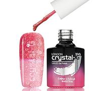 Crystal-G - TH29 - Raspberry Red to Mid Soft Pink Shade - Diamond Shimmer Glitter UV LED Gel Nail Polish Varnish - Thermal Colour Change - 8ml - ***REQUIRE UV/LED LAMP TO DRY GEL***