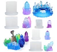 Crystal Gem Silicone Resin Moulds Epoxy, Isomalt, Cake Decoration, Candy, Candle, Polymer Clay 5-Count