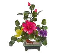 Crystal Gem Tree Fortune Tree Jade Peony Flower Potted Living Room Decoration Feng Shui Gem Home Decoration Gift Simulation Tree 12.6 Inch Money Tree and Crystal Tree