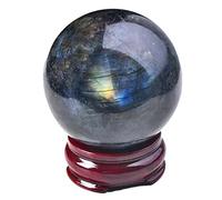 Crystal Gemstone Ball Figures with Stand, Crystal Ball Fortune Telling Ball for Feng Shui, Scrying and Decoration,Crystal ball-6cm