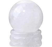 Crystal Gemstone Ball Polished Quartz Crystal Stone Sphere Ornament for Divination Feng Shui Home Office Decor Crystal Gift,White