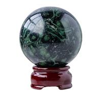 Crystal Gemstone Sphere Figurine Hand Carved Peacock Eye Stone Ball Decorative Balls for Feng Shui, Divination, Living Room Decor,75-80mm
