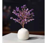 Crystal Gemstone Tree of Life Ornament - Natural Fortune Tree for Desktop, Office, Living Room Decor, Gift Idea
