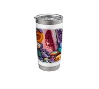 Crystal Geode Collection Design Colorful Minerals and Gems Stainless Steel Insulated Tumbler