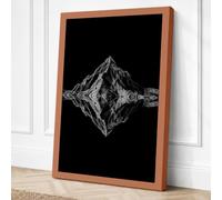 Crystal Geometry Minimalist Canvas Wall Art Print 18x12 Inch