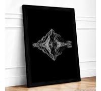 Crystal Geometry Minimalist Framed Wall Art Print A1 (84.1×59.4cm) Black, Wall Decor for Living Room, Bedroom, Office & Home, Ready to Hang, Art Gift