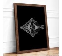 Crystal Geometry Minimalist Framed Wall Art Print A1 (84.1×59.4cm) Walnut, Wall Decor for Living Room, Bedroom, Office & Home, Ready to Hang, Art Gift