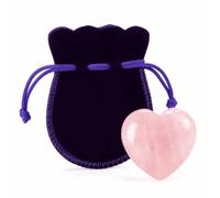 Crystal Gifts, Heart Healing Crystals, Rose Quartz Crystals with Gift Bag | 1 Set 40*40mm Small&Cute Finely Polished for Friends Family Lover, Fits in the Palm of Your Hand for Yoga Meditation (Pink)