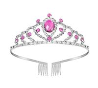 Crystal Girls Headband Hair Hoop Tiara Pink Rhinestones Lightweight Princess Costume Crown Wedding Party Bridal Bridesmaid Birthday Party Cake Topper for Little Girls Children Kids Communion