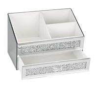 Crystal Glamour Beauty Box Makeup Brush Holder Organiser Crushed Diamond Jewel Mirror Cup Container Storage Case 18x16x28cm