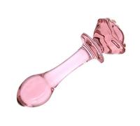 Crystal Glass Anal Butt Plug Crystal Flower Butt Plug Glass Dildo Glass Plug Penis Anal Dildo Vaginal G-Spot Stimulation Anal Plug Set Women Masturbation Sex Toy (A (14.5x4.7x3.5))