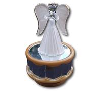 Crystal Glass Angel Mirrored Rotating Music Box to The Tune of Amazing Grace