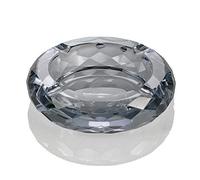 Crystal Glass Ashtray, Cigar Cigarettes Ashtray Holder Home Office Desktop Tabletop Decoration,Crystal Black