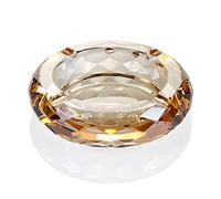 Crystal Glass Ashtray, Cigar Cigarettes Ashtray Holder Home Office Desktop Tabletop Decoration,Crystal Gold