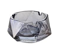 Crystal Glass Ashtrays Heavy Duty Indoor & Outdoor Ashtray for Men, Beautiful and Classic Diamond Ash tray, Home Office Desktop Tabletop Decoration, Stylish Smoking Accessory (Blue, Small)