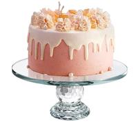 Uten Crystal Glass Cake Stand, 10.6'' Luxurious Crystal Glass Cake Display Stand, Crystal Clear appearance, High Refractive Index, Colored Refracted Light, Dessert Stand for Party Wedding Birthday