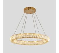 Crystal Glass Chandeliers LED Ring Chandelier Adjustable Ceiling Fixtures Pendant Lighting Stainless Steel Hanging Lights,Ceiling Light