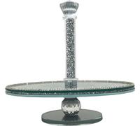 Crystal Glass Crushed Diamond Rotating Cupcake Muffin Fruit Stand - Sparkling Bling Cake Display - Best Home and Kitchen Decorative Ornament for Elegance and Style (Cake Stand 2)