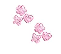 Crystal Glass Dappen Dish with Lid 6 Pcs Pink for Acrylic Nails | Heart Storage Base Organised, Flower Butterfly Shapes, Stable Nonslip for Nail Techs at Home Salons