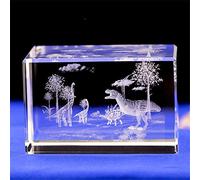 CRYSTAL GLASS DINOSAUR FIGURES MODEL,3d laser etched crystal dinosaur statue art,Animal Crystal Glass Cube Engraving dinosaur Sculpture GIFTS with Gift Box (40 * 40 * 60mm)