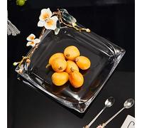 Crystal Glass Fruit Plate Living Room Home Modern Light Luxury Creative Snack Plate Model Room Decoration