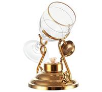 Crystal Glass & Gold Plated Irish Coffee Stand, Whiskey Cocktail Warmer Display Rack for Home Bars