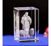 Crystal Glass Jesus Figurines,3d Laser Etched Crystal Religious Ornaments Art,Christians Decoration Cube Engraving Statues,Jesus Sculptures Gifts