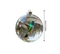 Crystal Glass Ornament Set, 2025 Bird Christmas Tree Ornaments, Handmade Clear Glass Baubles with 3D Birds, Elegant Hummingbird & Cardinal Decorations, Memorial Keepsake Gifts (C)