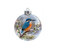 Crystal Glass Ornament Set, 2025 Bird Christmas Tree Ornaments, Handmade Clear Glass Baubles with 3D Birds, Elegant Hummingbird & Cardinal Decorations, Memorial Keepsake Gifts (D)