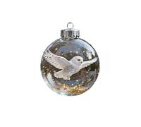 Crystal Glass Ornament Set, 2025 Bird Christmas Tree Ornaments, Handmade Clear Glass Baubles with 3D Birds, Elegant Hummingbird & Cardinal Decorations, Memorial Keepsake Gifts (E)