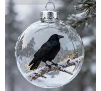 Crystal Glass Ornament Set, Cardinal Bird Glass Christmas Tree Ornaments, Cute Birds Christmas Glass Bauble Collection, 3D Animal Christmas Decoration for Indoor Outdoor Xmas Tree (E)