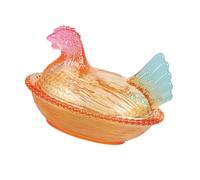 Crystal Glasses Chicken Shape Candy Jar Candy Bowl with Lid, Dessert Plate Candys Covered Decorative Snacks Bowl Jars with Lid Decorative