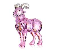 Crystal Goat Art Animal Figurine Collection Ornament Statue Collectible Home Decor (Pink)